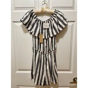 Love Tree Women's Jumpsuit Romper Size S Linen Blend Zebra
